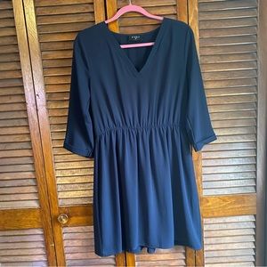 Women’s navy blue 3/4 sleeve dress by Everly